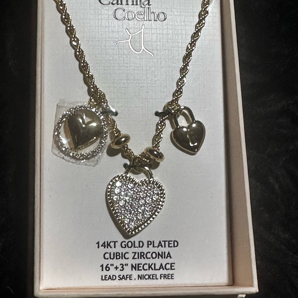 Camila Coelho Gold Heart Charm Necklace